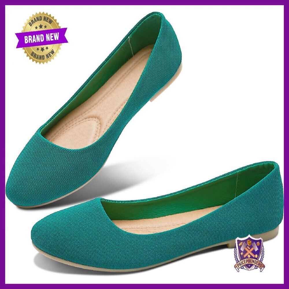 Women's Slip-On Ballet Flats Round Toe Comfortable Work Shoes Size